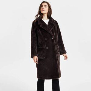 Jou Jou Faux-Fur Double-Breasted Coat